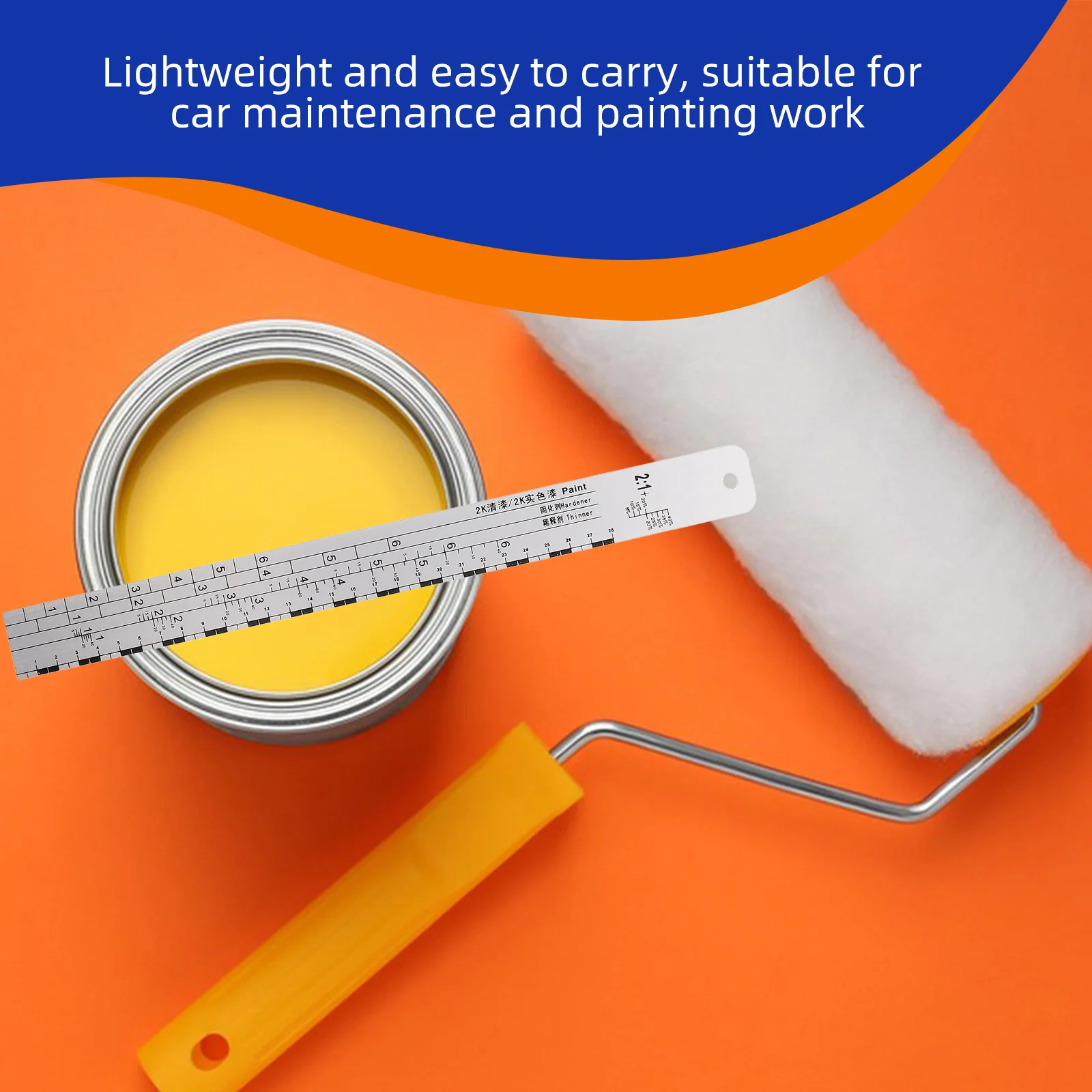 

Stainless Steel Paint Mixing Scale Graduation Ruler Precision Measuring Stirring Tool for Auto Paint Mixing Spraying