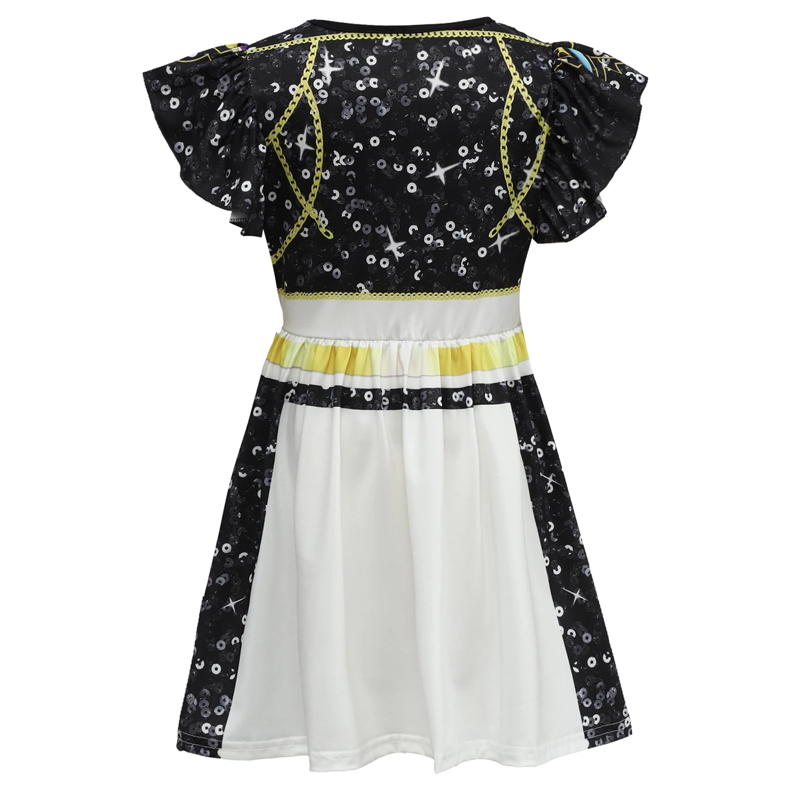 فستان شيطان أنيمي ساحر للفتيات الصغيرات مع طباعة كرتونية وأكمام مكشكشة، زي تنكري غريب الأطوار للحفلات ذات الطابع الشخصي #2