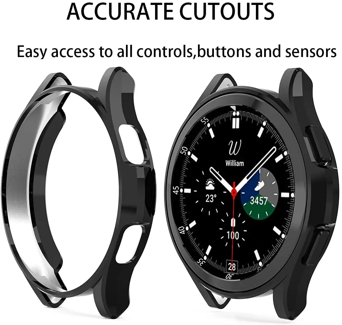 Case for Samsung Galaxy watch 4/5 44mm 40mm 46mm 42mm accessories Plated TPU Bumper cover Screen protector Galaxy watch4 classic image 4