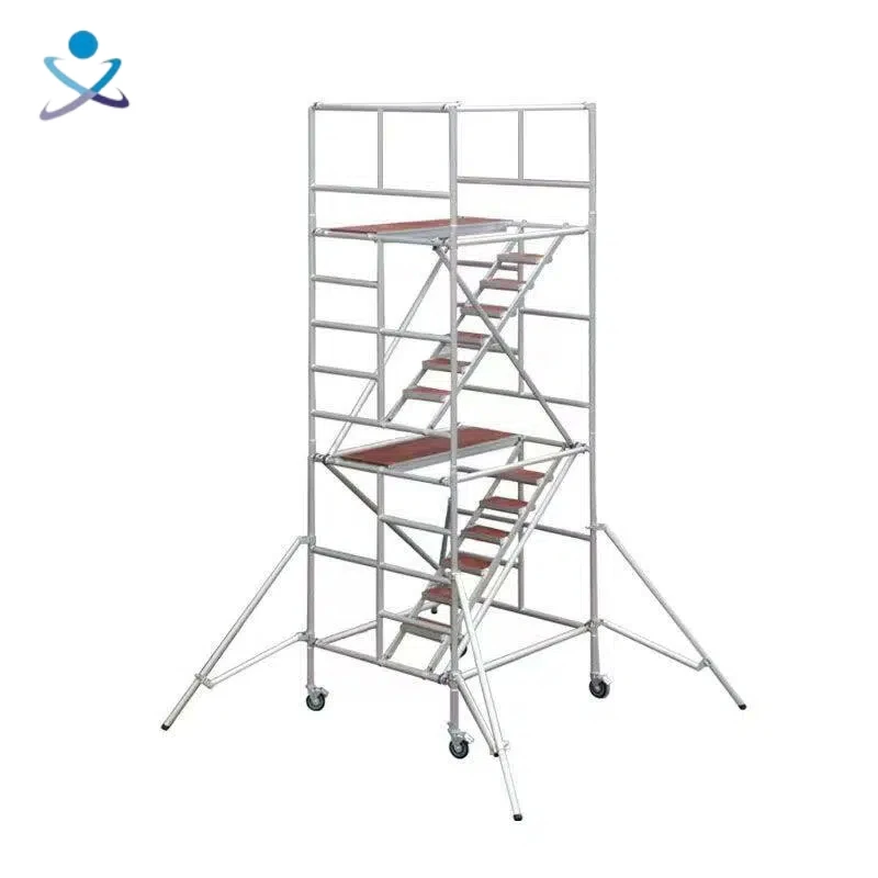 Professional 3m to 15.6m Aluminum Alloy Scaffolding Tower Mobile Scaffold with Wheels for Building Construction