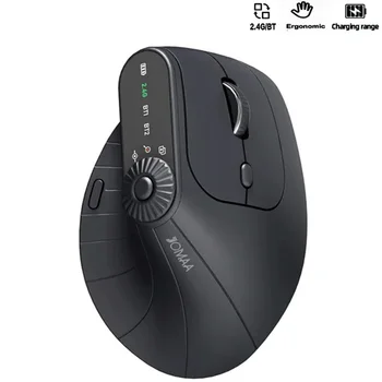 수직 무선 마우스 2.4G 및 블루투스 더블 모드, 기능 조정 기능 포함, PC 태블릿용 충전식 무선 마우스