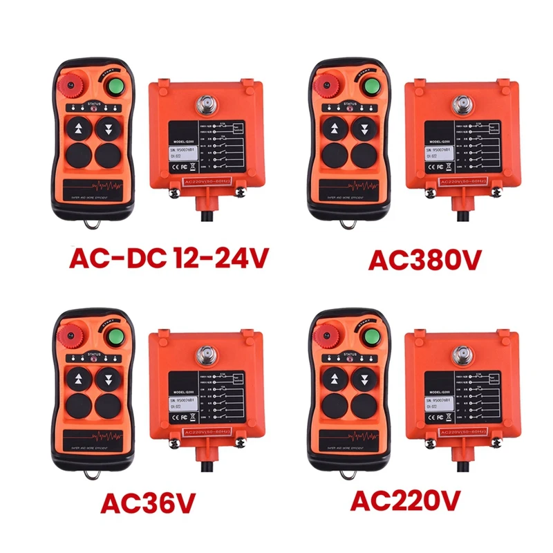 Q200 Industrial Remote Control 2-Button Waterproof IP65, Wireless Controller For Overhead Crane Industrial