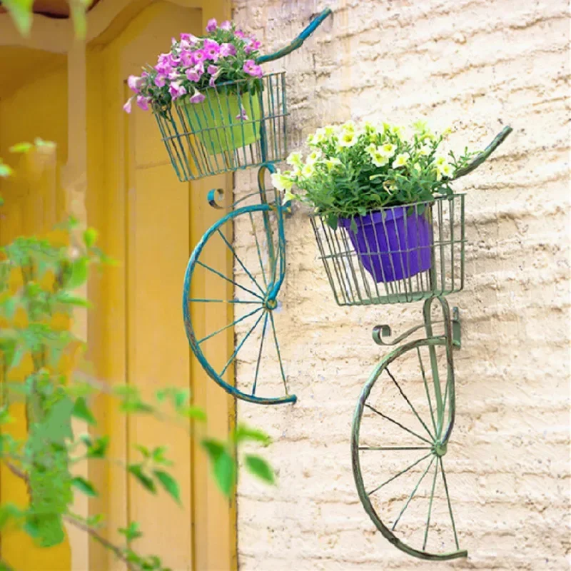 

Vintage Do Old Stand For Flowers Wall Hanging Bicycle Pots For Plants Garden Iron Flower Rack Balcony Decoration Shelf Plants