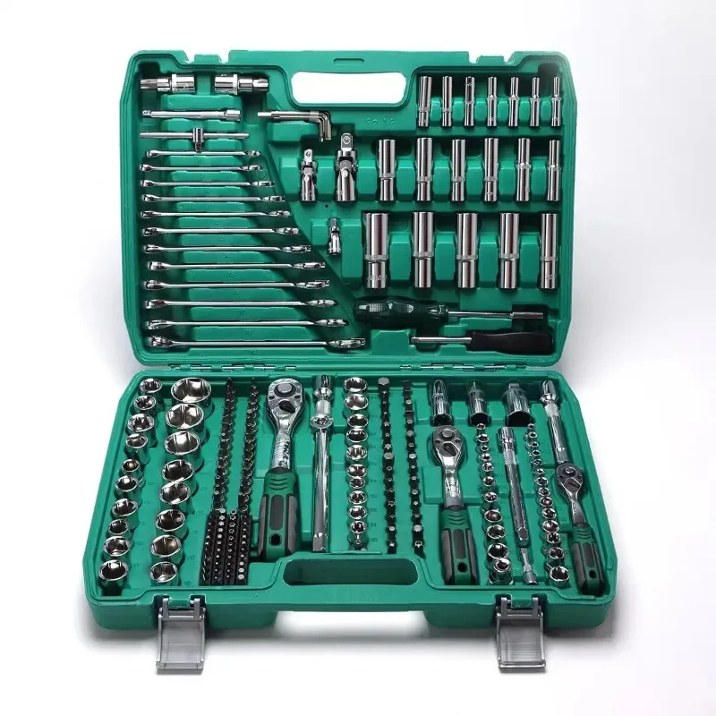 For 216 Piece Herramientas Auto Repair Spanner Ratchet Wrench Steel Car Tool DIY Automotive Mechanic Home Tool Kit Set