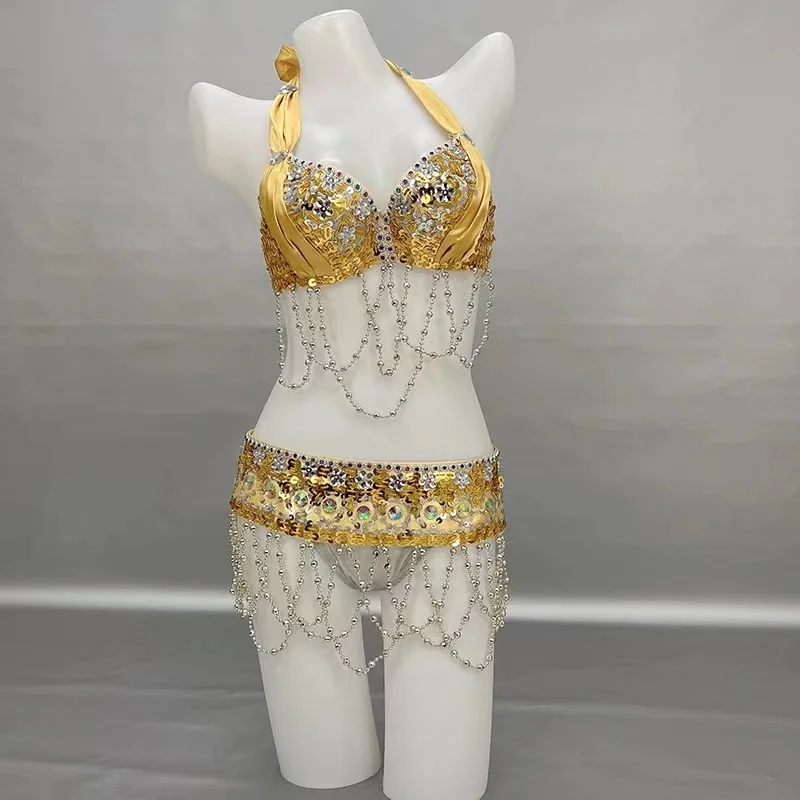 

Samba Carnival Belly Dance Clothing Bra Waist Belt Costume for Women Indian Dance Rave Outfit Party Nightclub Stage Show Suit