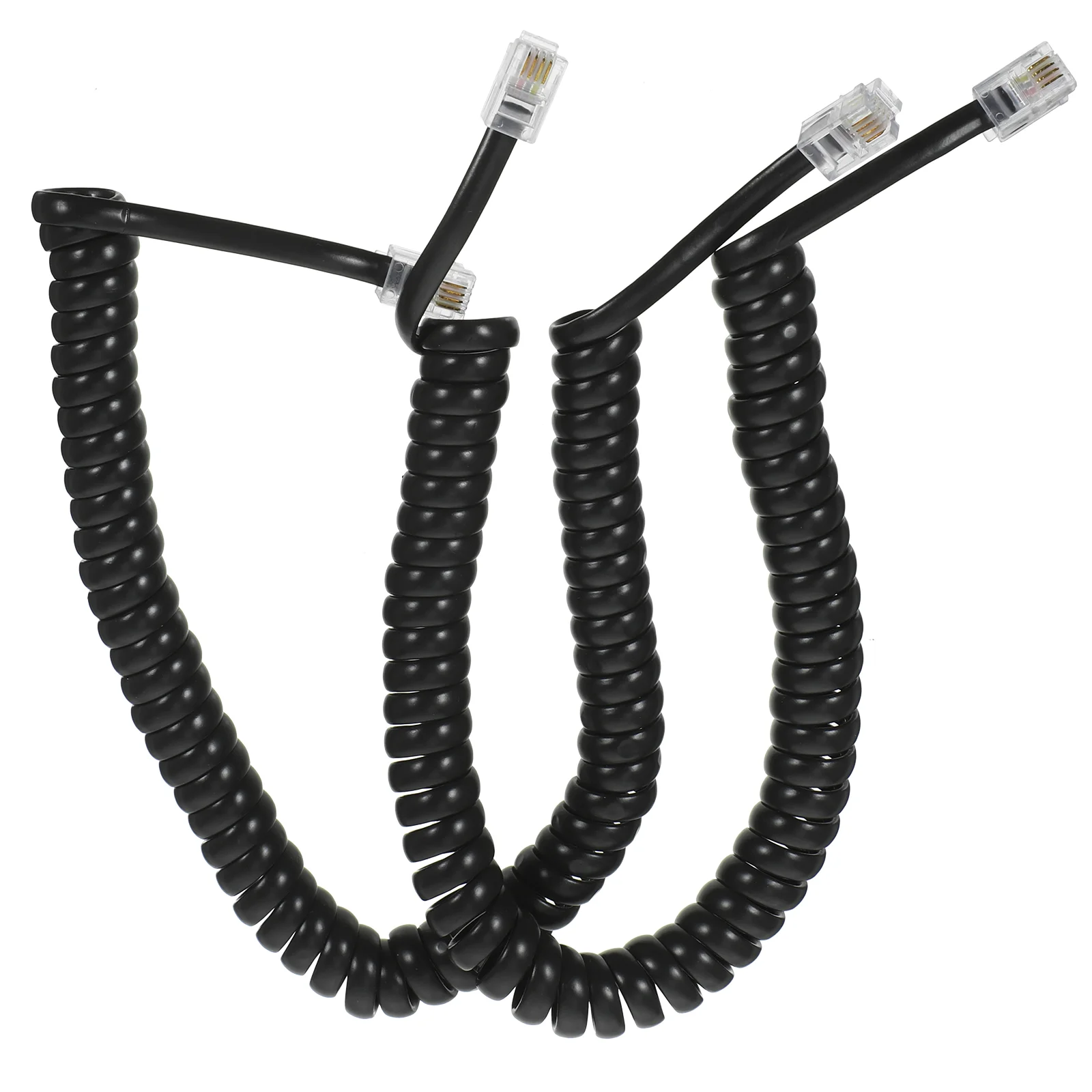 Coiled Cords for Landline Phone Telephone Spring Spiral Phones Black Copper