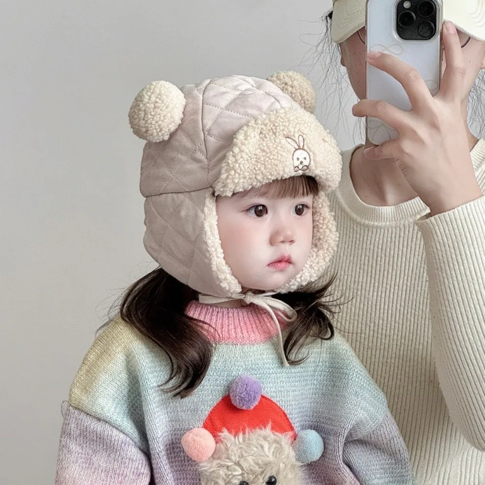 

New Lamb Fleece Cap Ear Protection Lined Toddler Earmuffs Beanie Windproof Winter Warm Bomber Hat