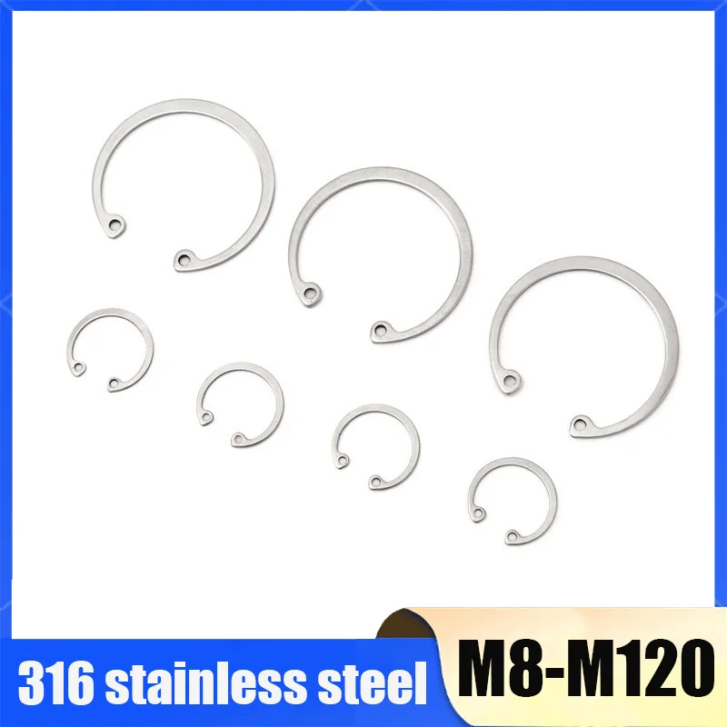 1-50Pcs M8~M120 C Type Internal Circlip Retaining Rings For Hole 316 Stainless Steel Circlip Snap Rings Clamp Spring