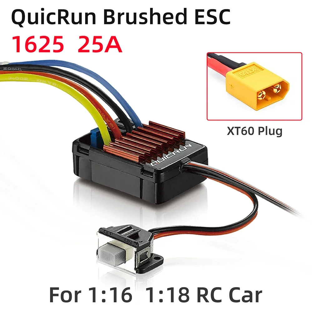 Hobbywing QuicRun 1060 60A/360A 1625 25A/100A 1080/80A Waterdicht Geborsteld ESC 2-3S LiPo voor 1:10 1:18 1:16 On-road off-road auto