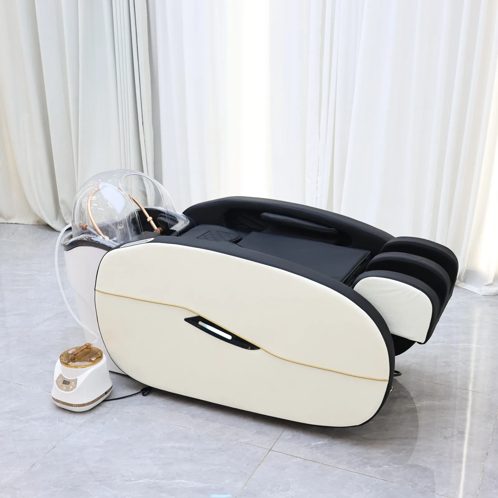 Cama de shampoo de massagem inteligente, mobília comercial de spa de cabeça de salão de beleza de luxo, mobiliário ideal de alta qualidade para loja de cabeleireiro de luxo