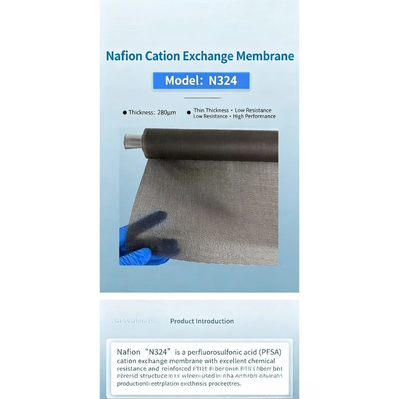 Nafion N324 Perfluorosulfonic Acid Cation Exchange Membrane For Chlor-Alkali Industry Electroplating Electrolysis Separation