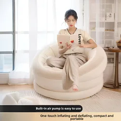 Inflatable Sofa Outdoor Single Person Automatic Air Cushion Slouchy Camping Lounge Chair Portable Picnic Recliner Nap Park Lawn