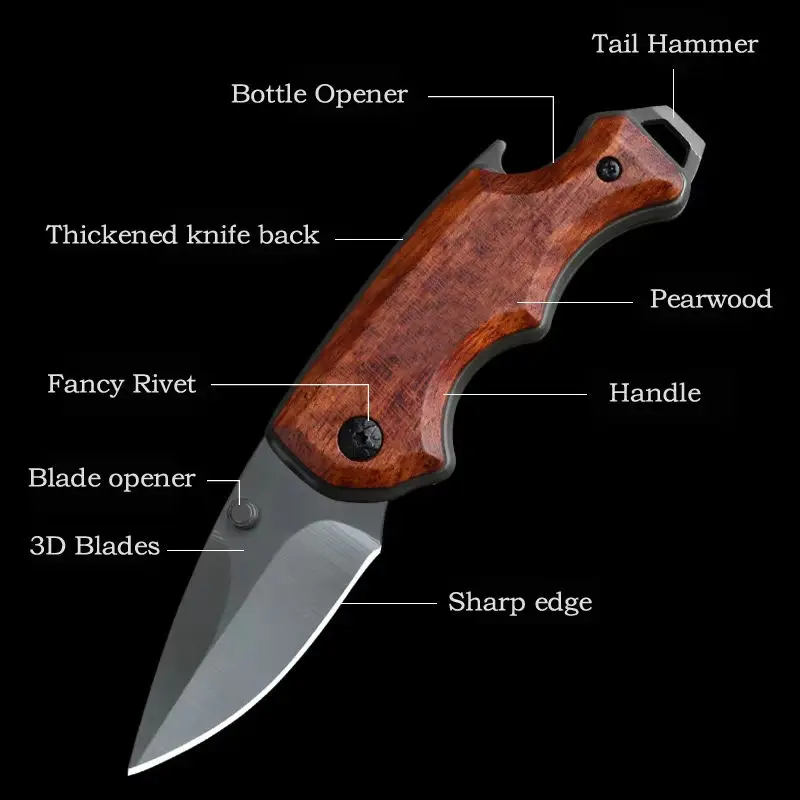 Stainless Steel Mini Knife Foldable Pocket Knife Portable Fruit Slicing Knife Sharp Blade Utility Folding Knife Easy to Carry