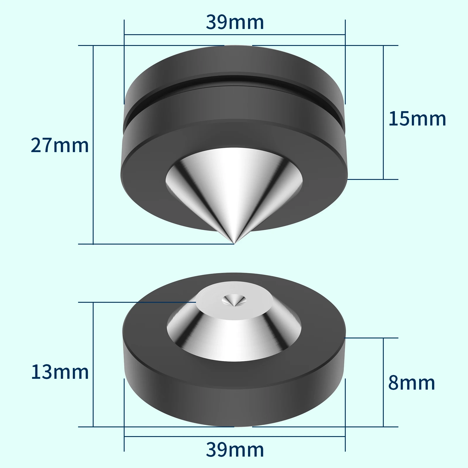 Hi-End 39x39mm 4 szt. Aluminiowy głośnik Spike podkładka izolacyjna stopki do wzmacniacza głośnika DAC CD