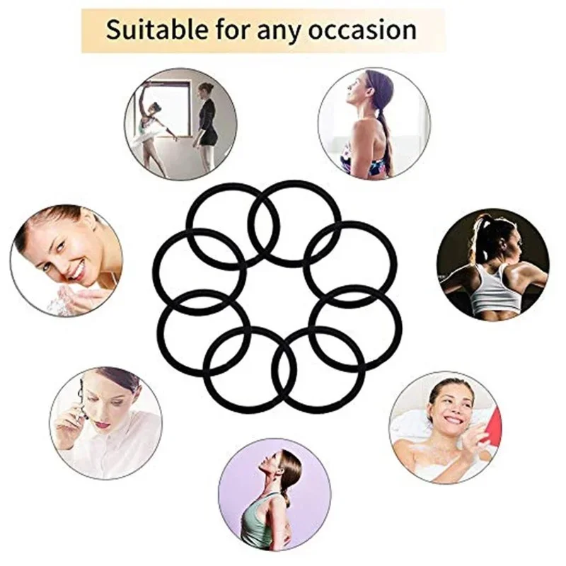 30/50/100pcs Hair Tie Girls with Black Hair Tie High Elastic Rubber Band for Women Men Thin Hair Tie Hair Accessories Hair Ties