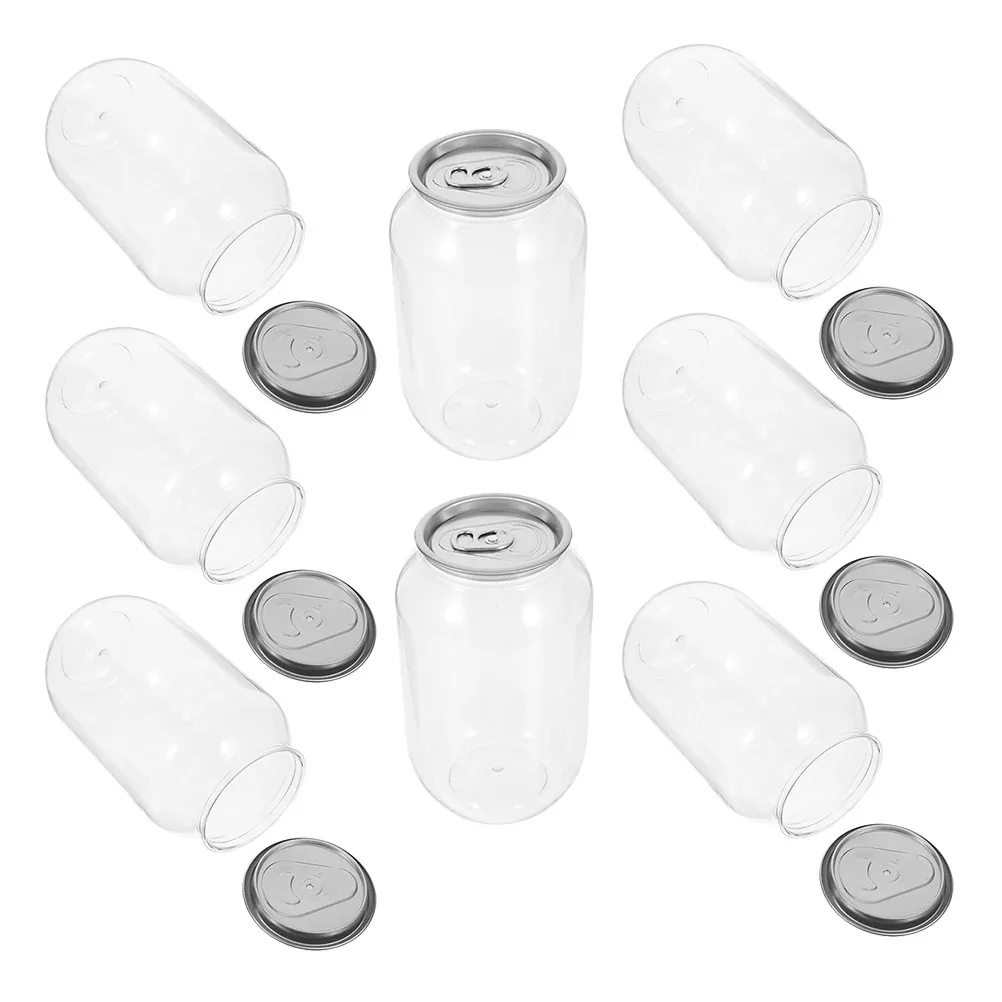 

Набор из 8 прозрачных пластиковых бутылок по 500 мл с легкооткрывающимися крышками для молочного чая, кофе, смузи, напитков на ходу, контейнеры для молочных коктейлей