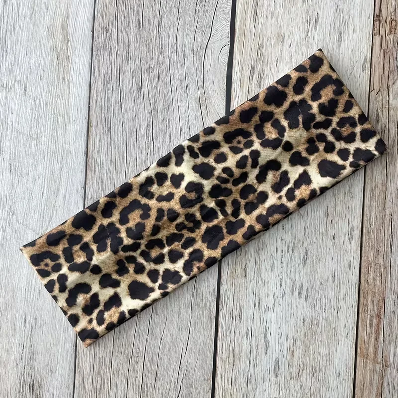 Einfarbiges Sport-Stirnband mit Leopardenmuster, Wasserdicht, Rutschfest und Atmungsaktiv, Elastisches Fitness-Haarband – Detail 6