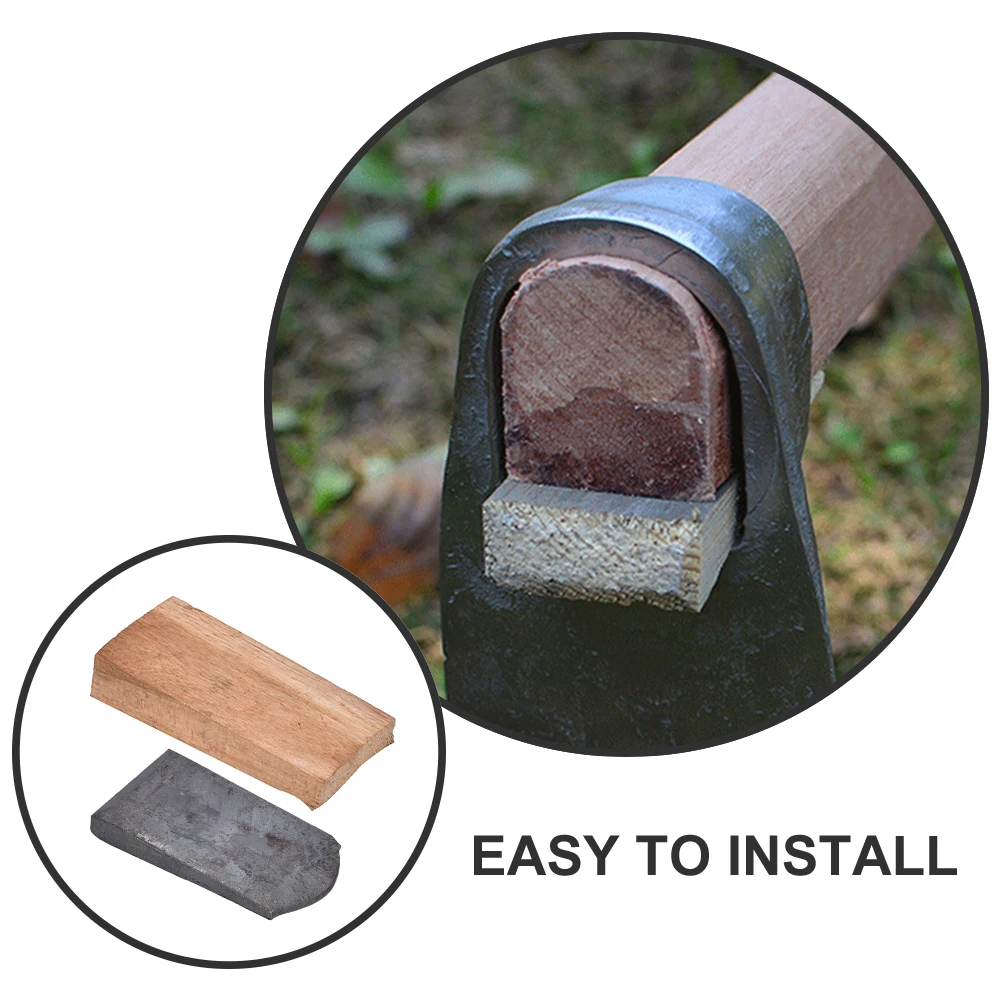 

4pcs Iron Plug Wood Part Hoe Garden Tool Digging Accessory Wedge Reinforce Head Durable Replacement Sturdy Practical Long Use