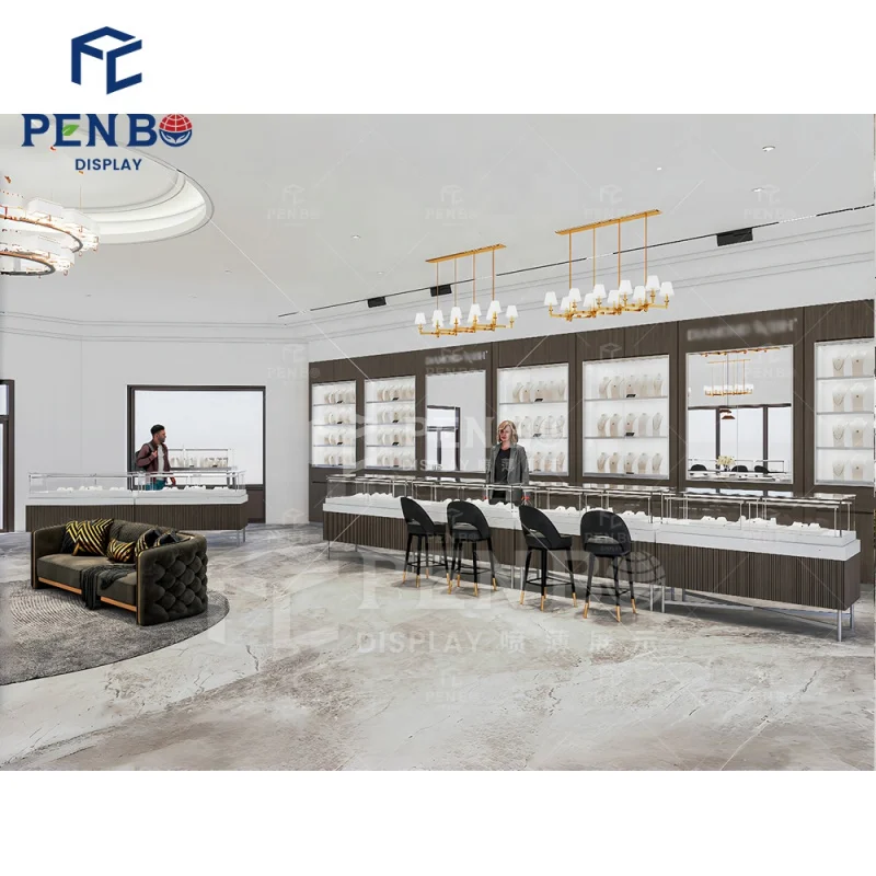 custom.High Quality Bulletproof Store House Jewelry Showroom Jewelry Shop Design Customized Display Counter Jewelry Sto