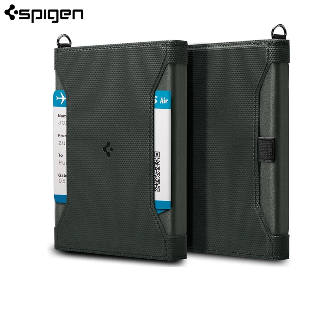 Funda Universal para Pasaporte Spigen con Bloqueo RFID, Cartera Original, Protección Anticaídas y Antirrobo, Regalo, Estuche para Tarjetas