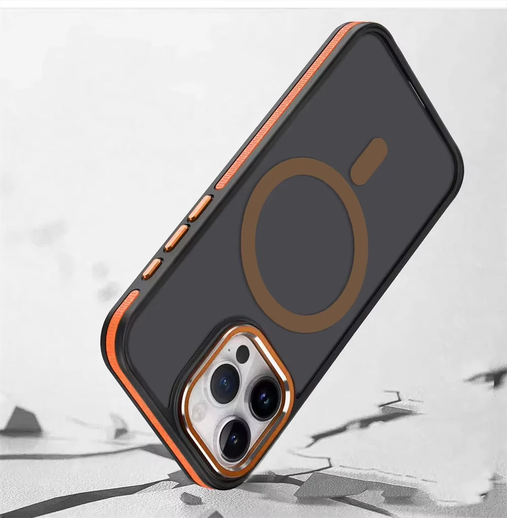 Luxury Matte Anti-Slip Shockproof Magnetic Case For iPhone 17 16 Pro Max 15 14 13 12 Magsafe Wireless Charge Translucent Cover