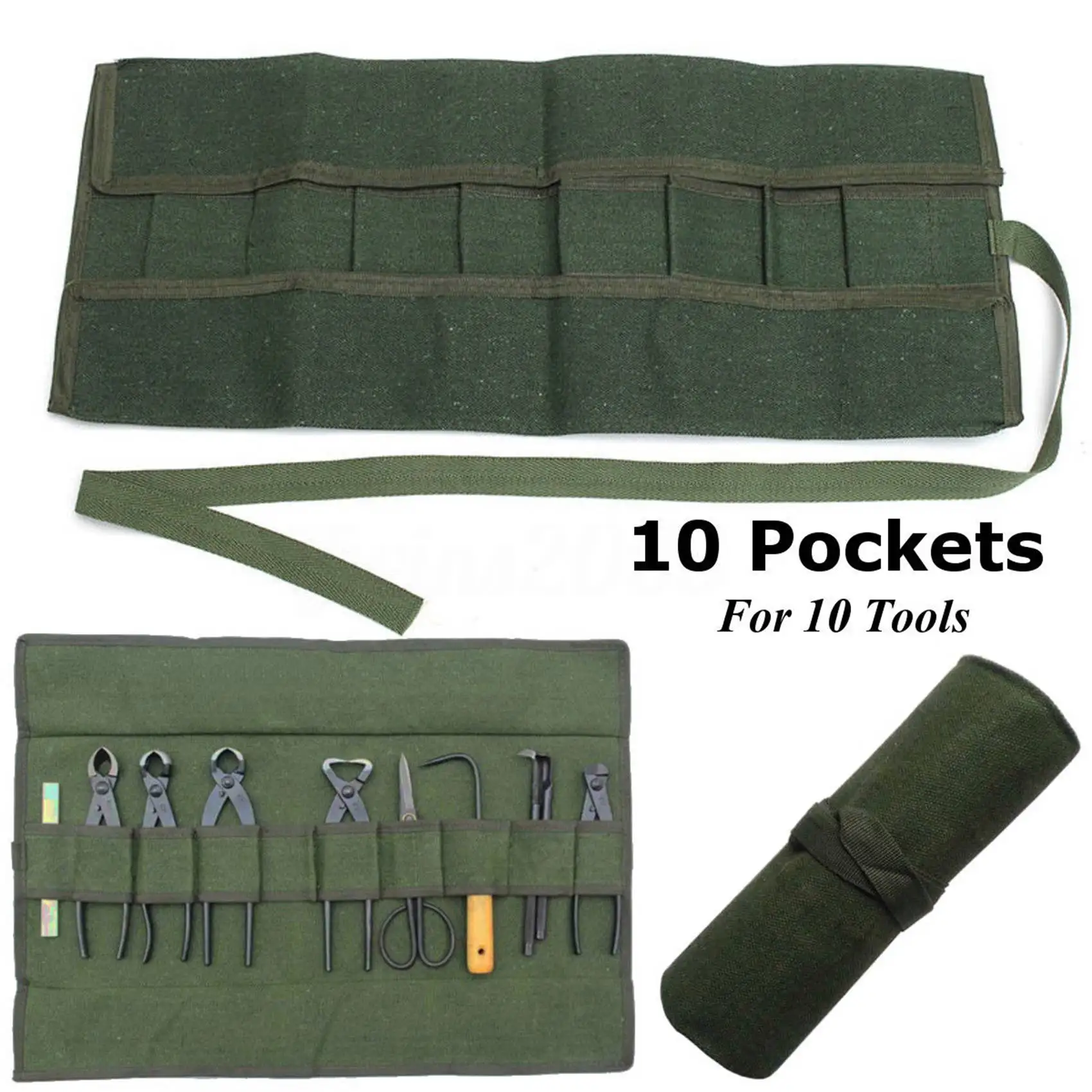 A19F-2Pcs 600X430mm Japanese Bonsai Tools Storage Package Roll Bag Canvas Tool Set Case