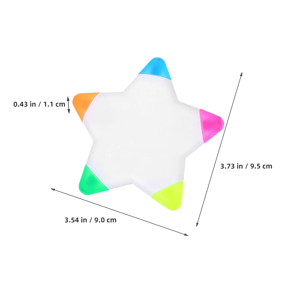 1 قطعة أقلام الفلورسنت متعددة الألوان على شكل نجمة لدراسة القراءة الملاحظات وتدوين الكتاب بمناسبة استخدام مكتب المدرسة #4