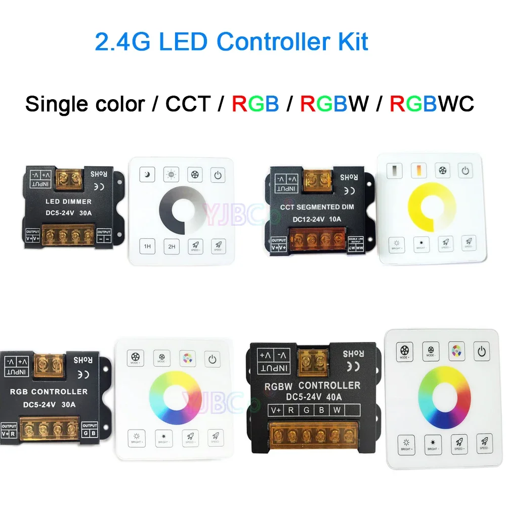 

86 sty Touch Panel 2.4G RF Single color/CCT/RGB/RGBW/RGBWC(RGB+CCT) LED Strip Controller 5V 12V 24V DC Light tape Switch Dimmer