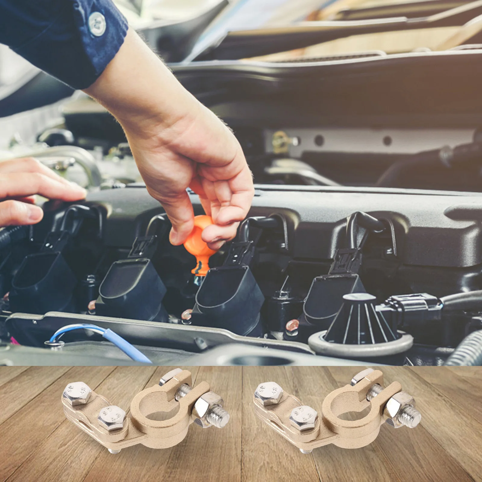 Automotive Terminal As Shown In The Figure Car Battery Clamp Brass Electrical Conductivity Easy Installation Terminals