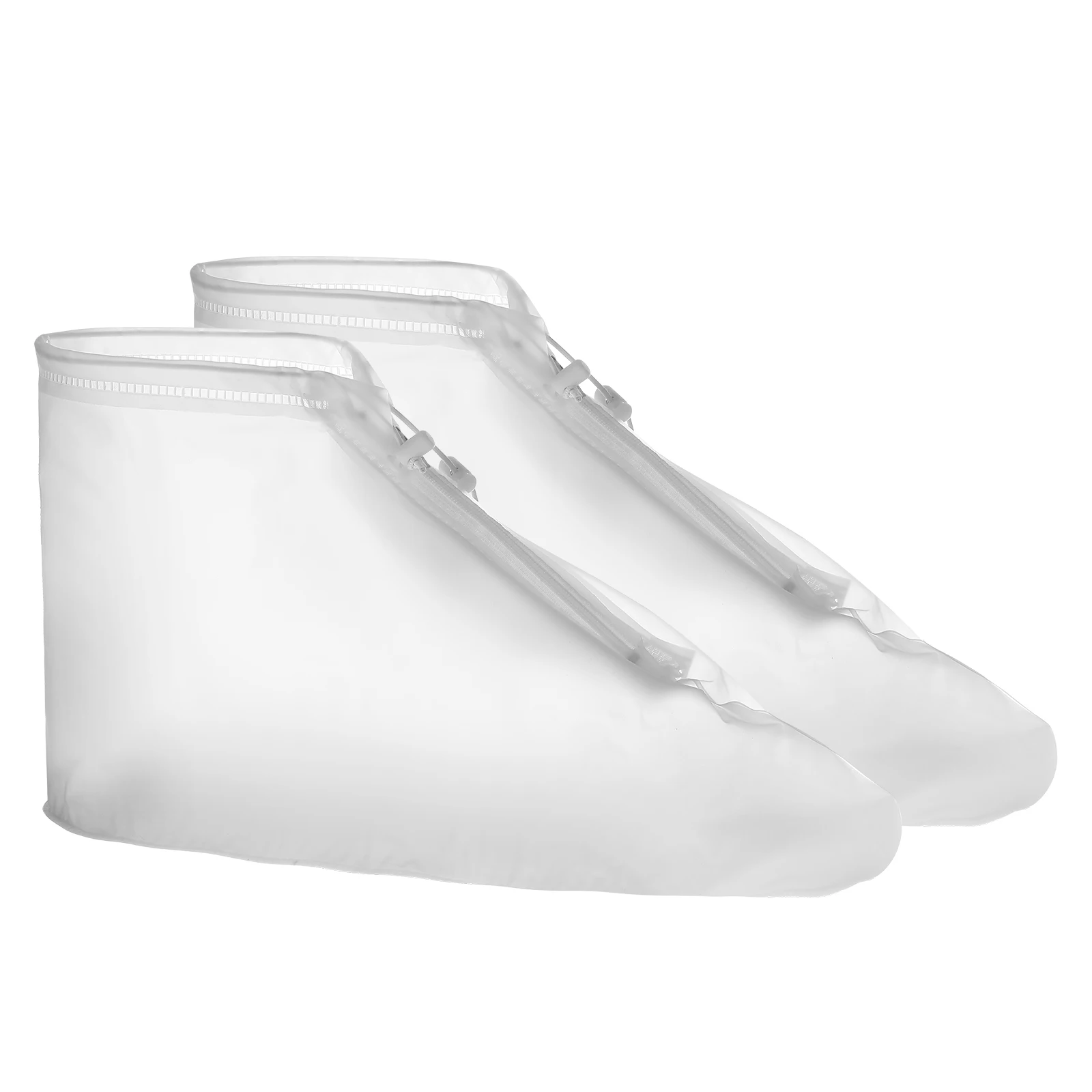 

1Pair Rain Shoe Covers for Adults Reusable PVC Overshoes with Zipper Closure Lightweight Portable Shoe Protective Covers for Wet
