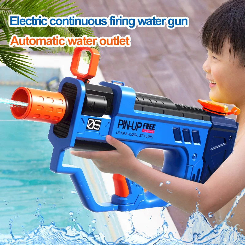 Arma de água elétrica automática completa alta-tecnologia de água soaker armas grande capacidade 800ml piscina festa praia brinquedo ao ar livre para criança adulto