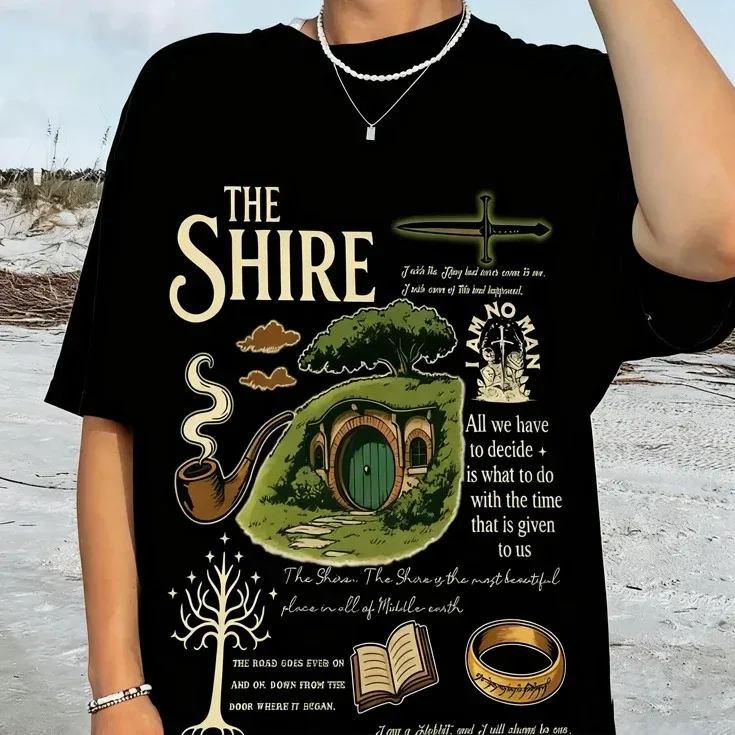 Camiseta 2026 The Shire LOTR para Amantes de la Literatura de Fantasía, Divertida Camiseta de Desayuno Posterior, Regalo para Fans del Hobbit