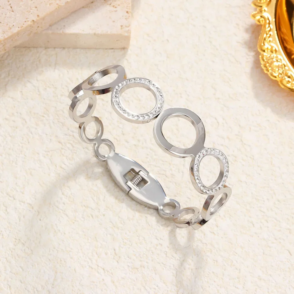 Stainless Steel Multi-circle Bracelet for Woman Charm Stainless Steel Zircon Bracelet Birthday Gift Beautiful Jewelry Wholesale