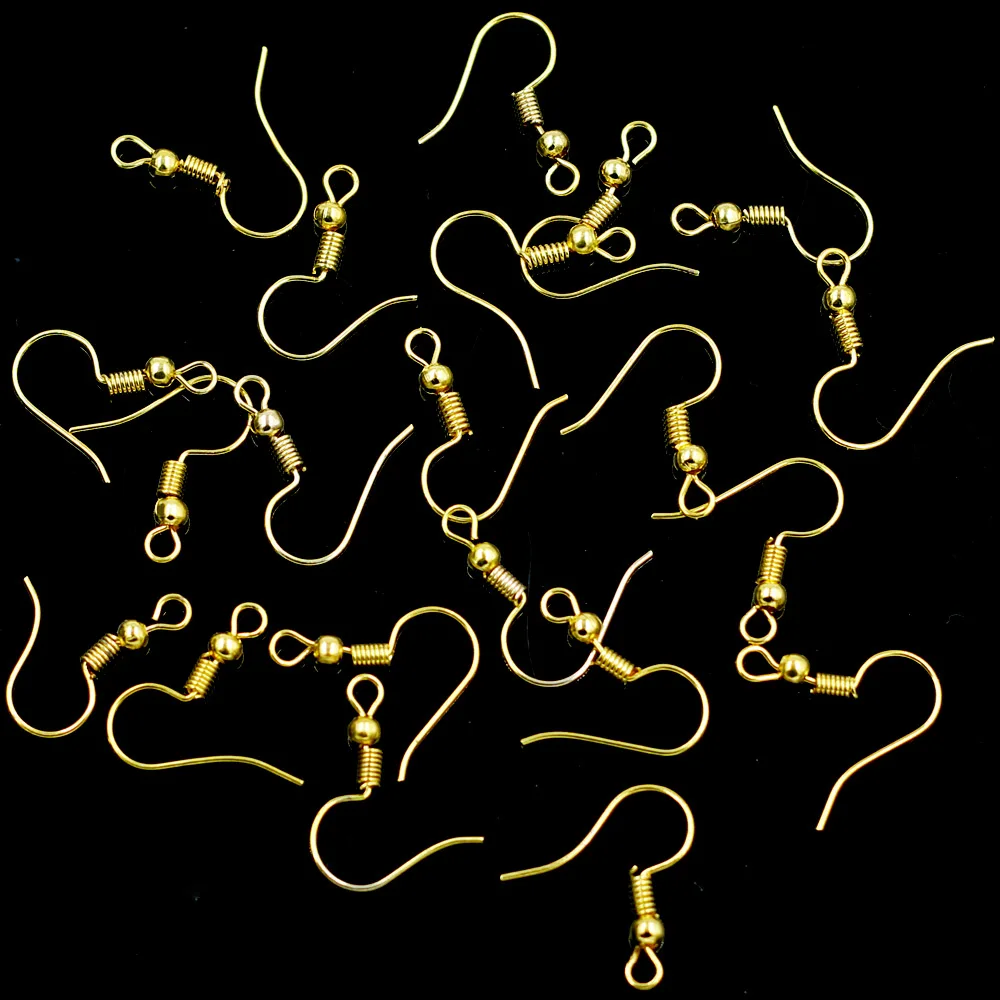4500 Pcs Wholesale Gold Plated Earring Wire Hooks Jewelry Charms Component Findings 21x18mm