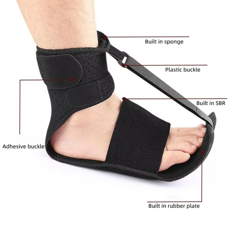 Tala fixa para fascite plantar, cinta ortopédica de compressão ajustável para pés dorsal, esticada amigável à pele