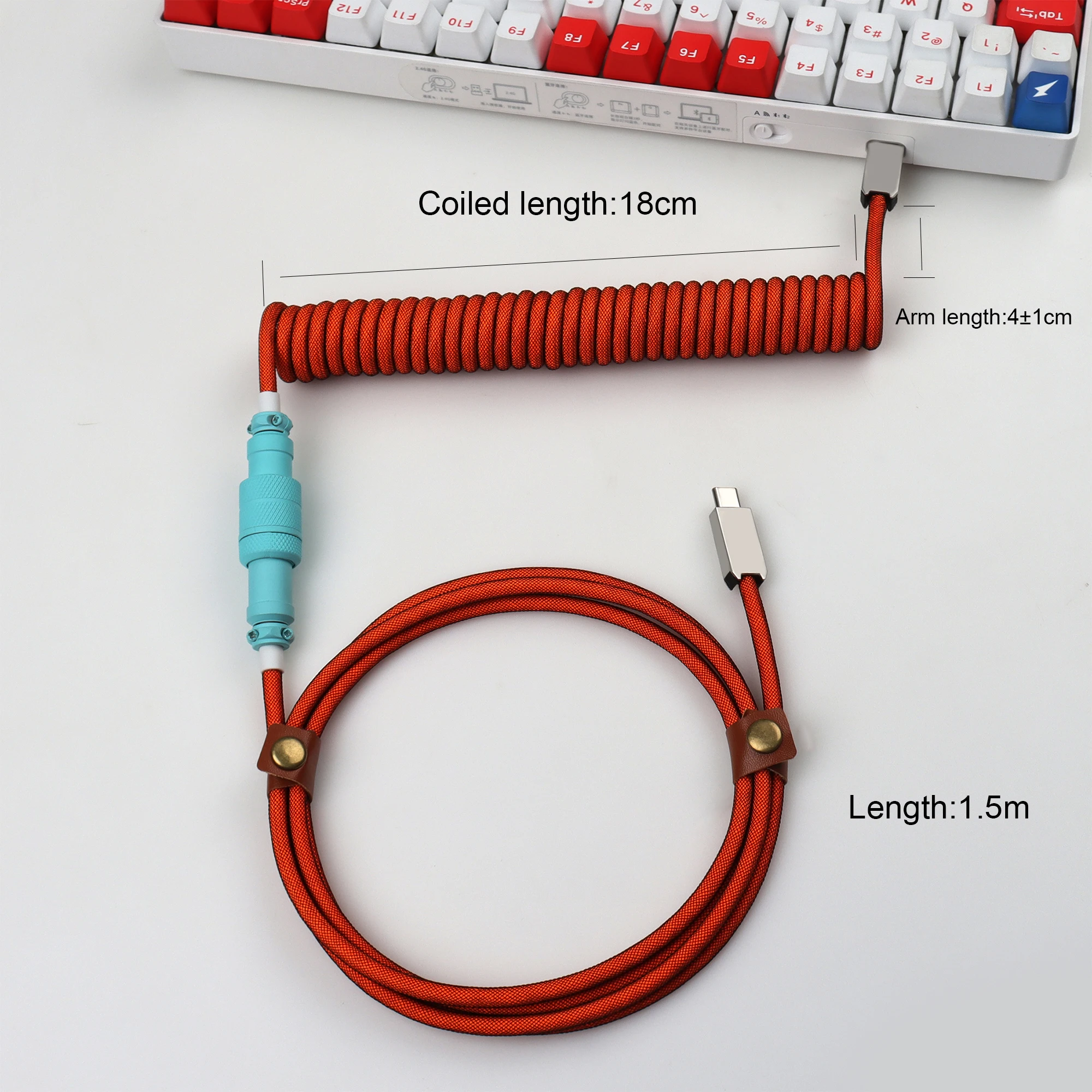 Imagem -03 - para c Estilo Cabo Enrolado Tipo-c Teclado Mecânico Usb c Cabo de Dados Gx16 Aviador Desktop Computador Conector de Aviação c