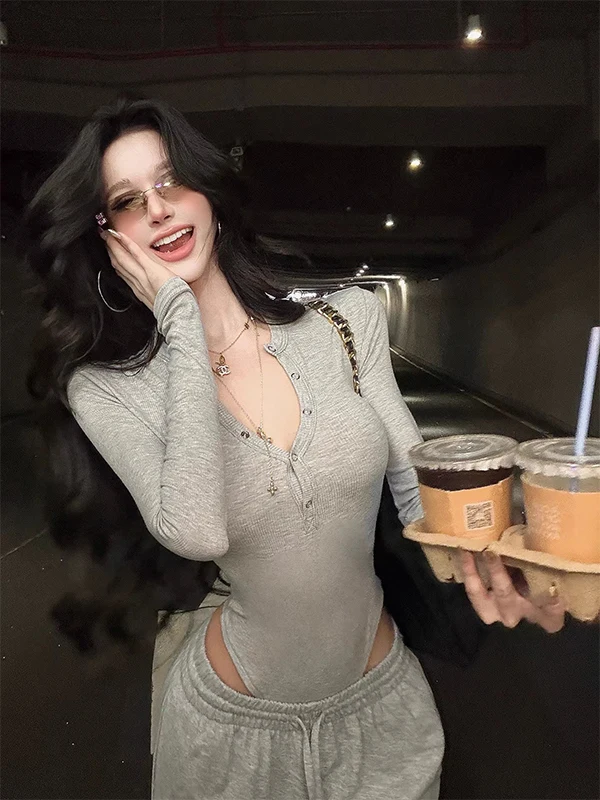 

Термобелье женское облегающее с V-образным вырезом, комфортное, для повседневной носки, в корейском стиле