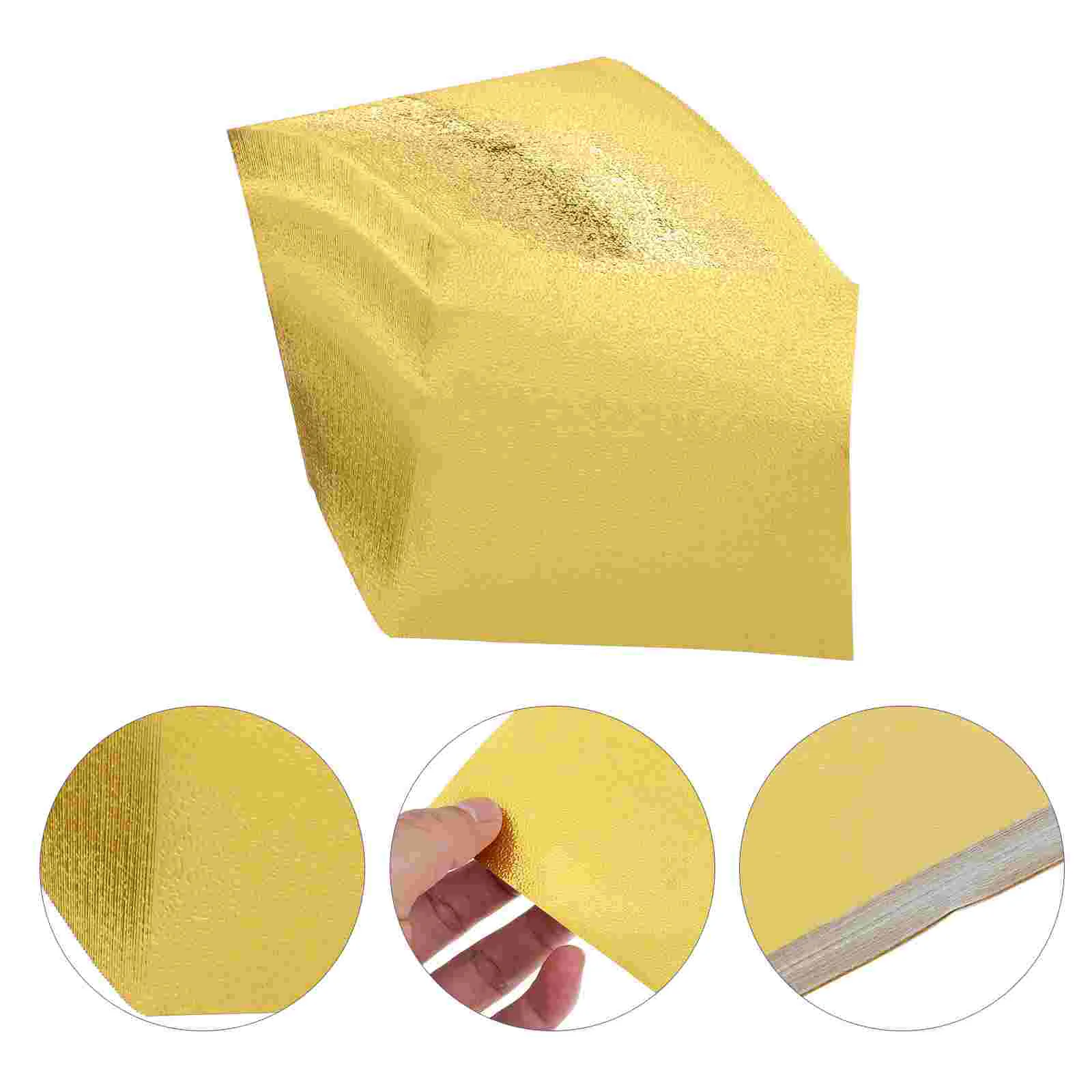 100 Pcs Oragami Paper Gold Foil Single-sided Pearlescent Origami Green Tissue DIY Handicraft