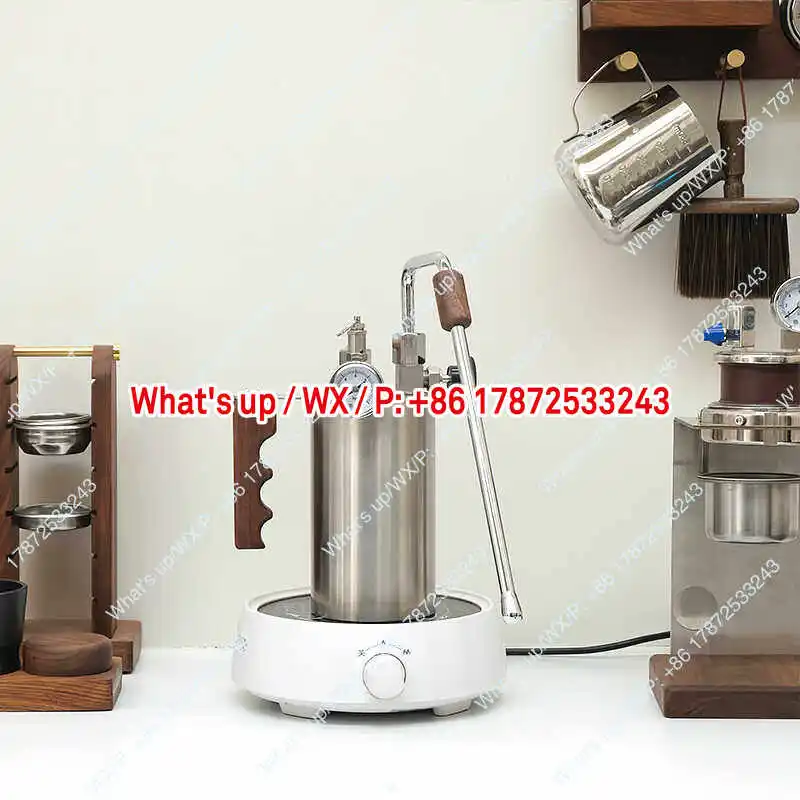 Outdoor camping steam milk frother, coffee latte art frother, stainless steel direct fire milk frother