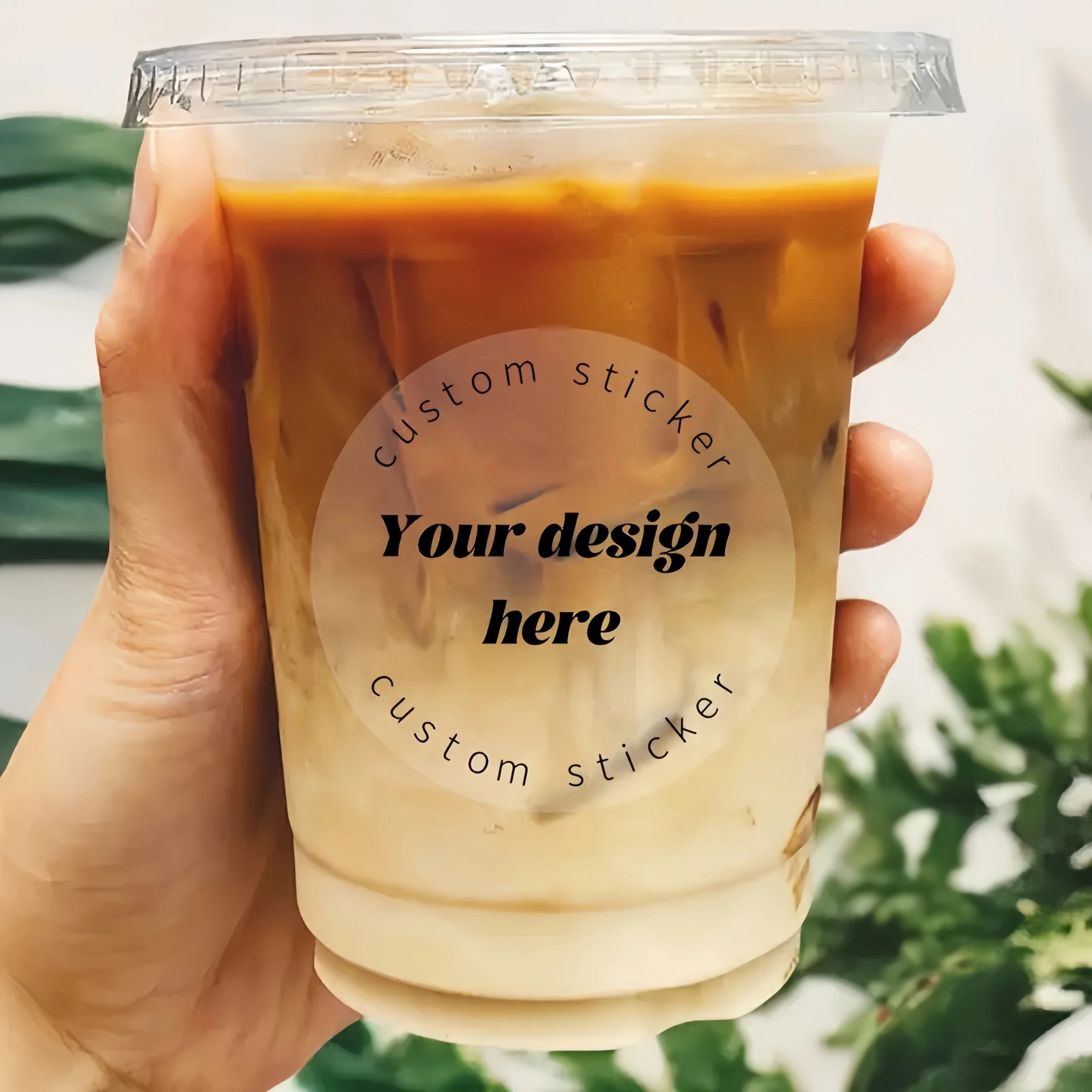 50/100 قطعة من الملصقات الدائرية الشفافة المخصصة - قابلة للتخصيص وفقًا لأي تصميم، صندوق هدايا لتغليف الشركة