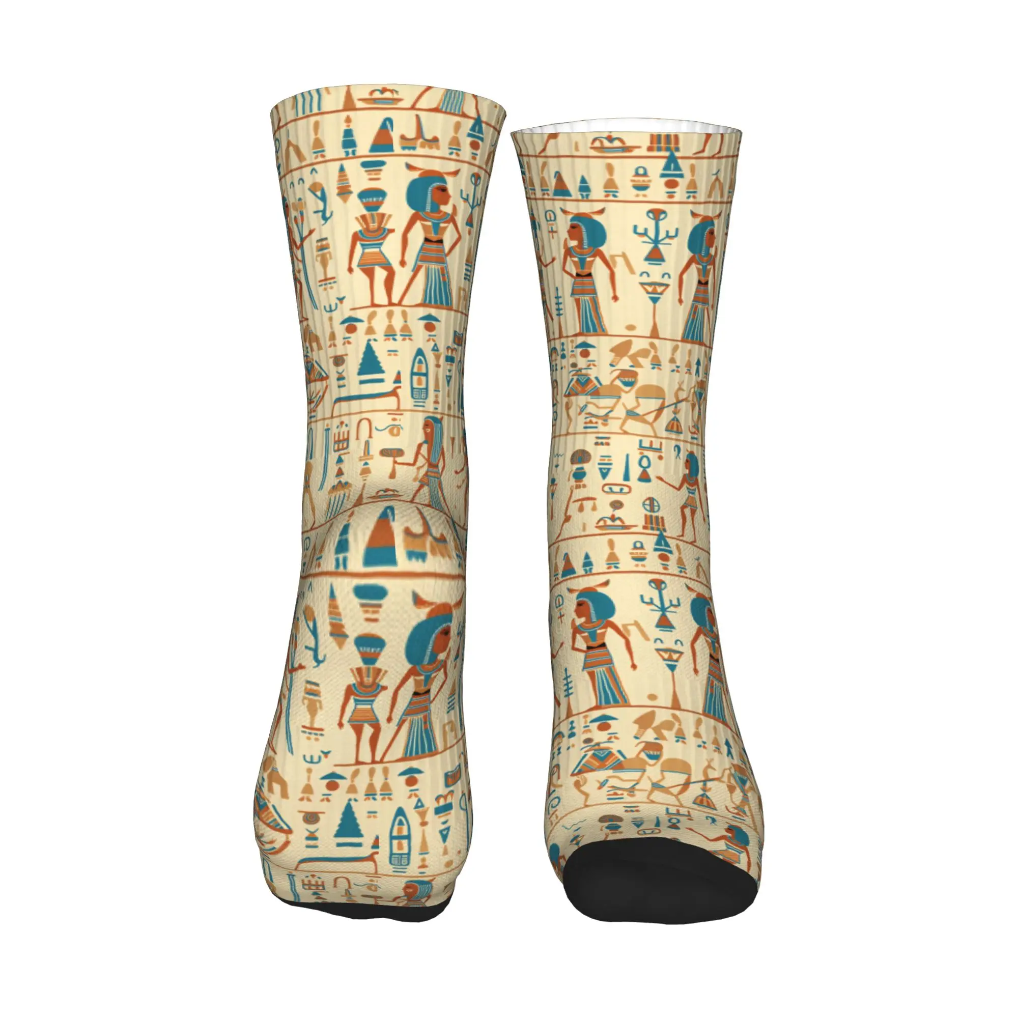 Egyptian Gods And Symbols Pattern Dress Socks Men's Women's Warm Funny Novelty  Crew Socks - view 2