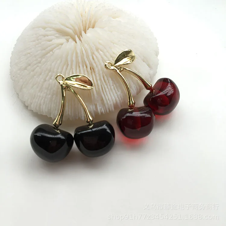 2pcs Korea Dark Cherry Alloy Beads for Jewelry Making DIY Handmade Bracelet Necklace Accessories