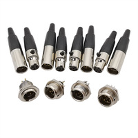 Mini XLR 3 Pin 4 Pin 5 Pin 6 Pin Female Plug Male Socket Microphone Audio Connector Cable Soldering MIC Adapter