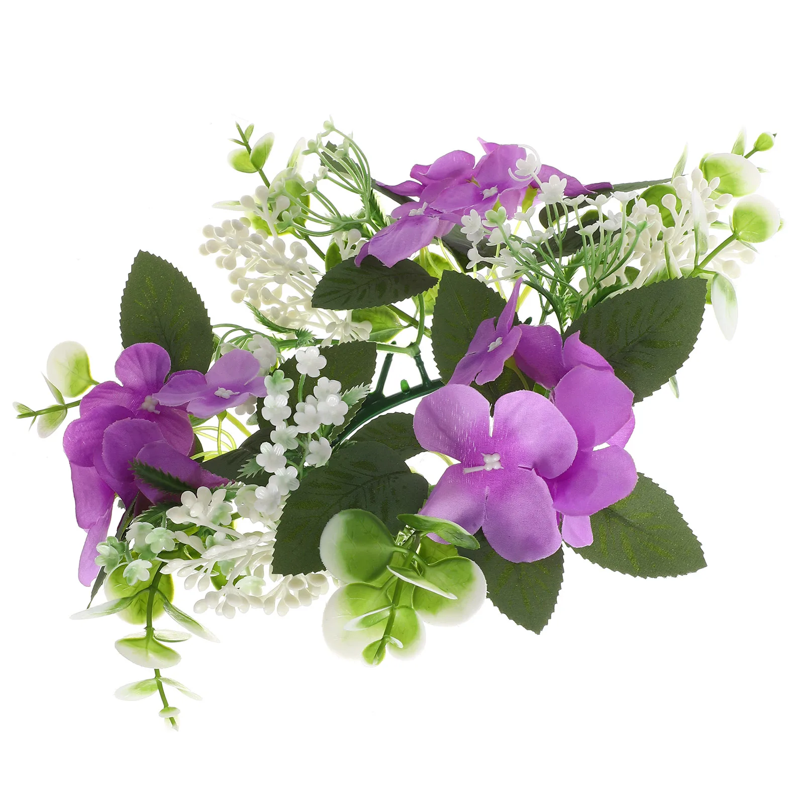 

1pcs 1 Artificial Hydrangea Candlestick Ring Home Wedding Decor Spring Summer Fake Flower Wreath Rings Garland
