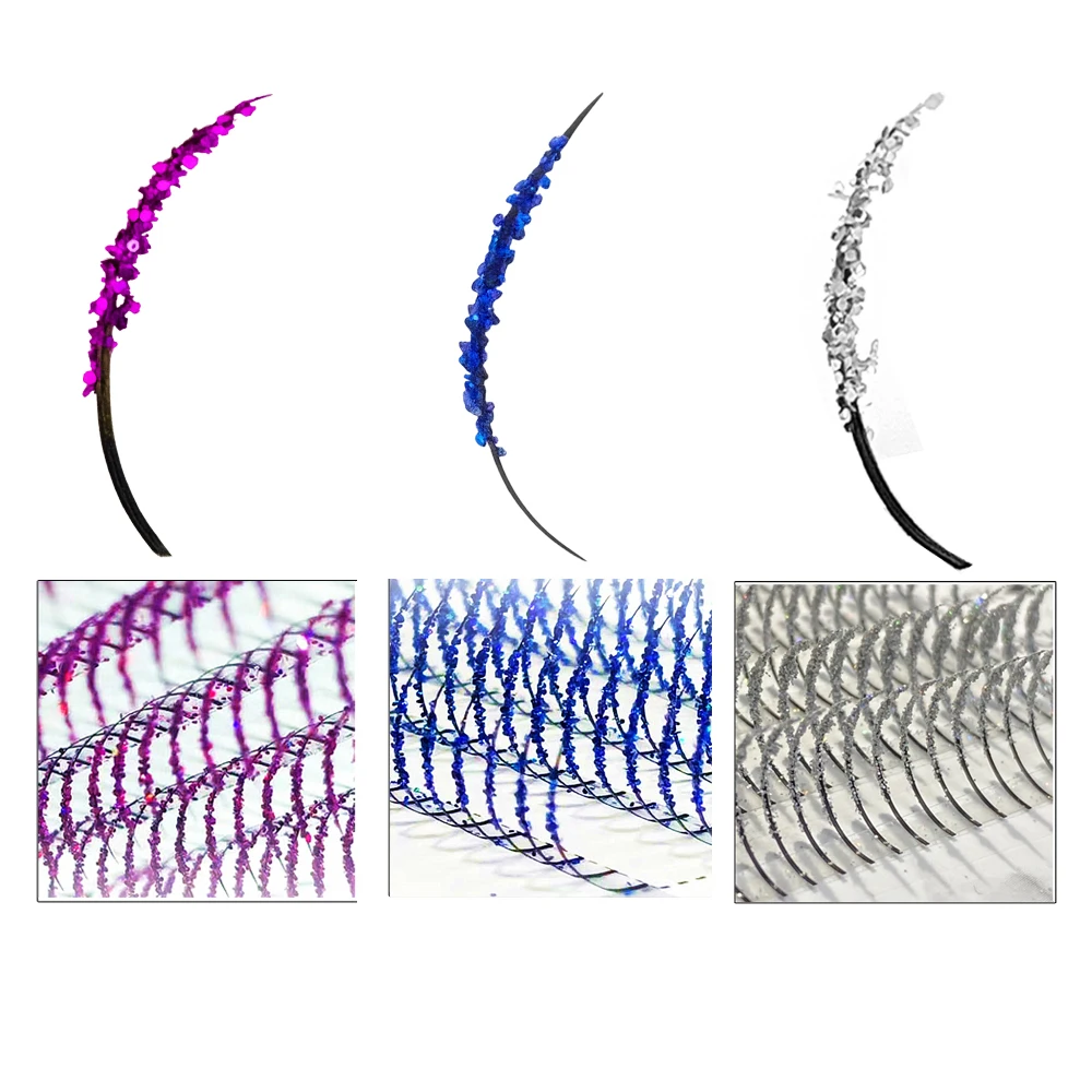 Ciglia a punta glitter argento viola blu Cosplay Natale Estensione ciglia individuale per ciglia all'ingrosso per Halloween