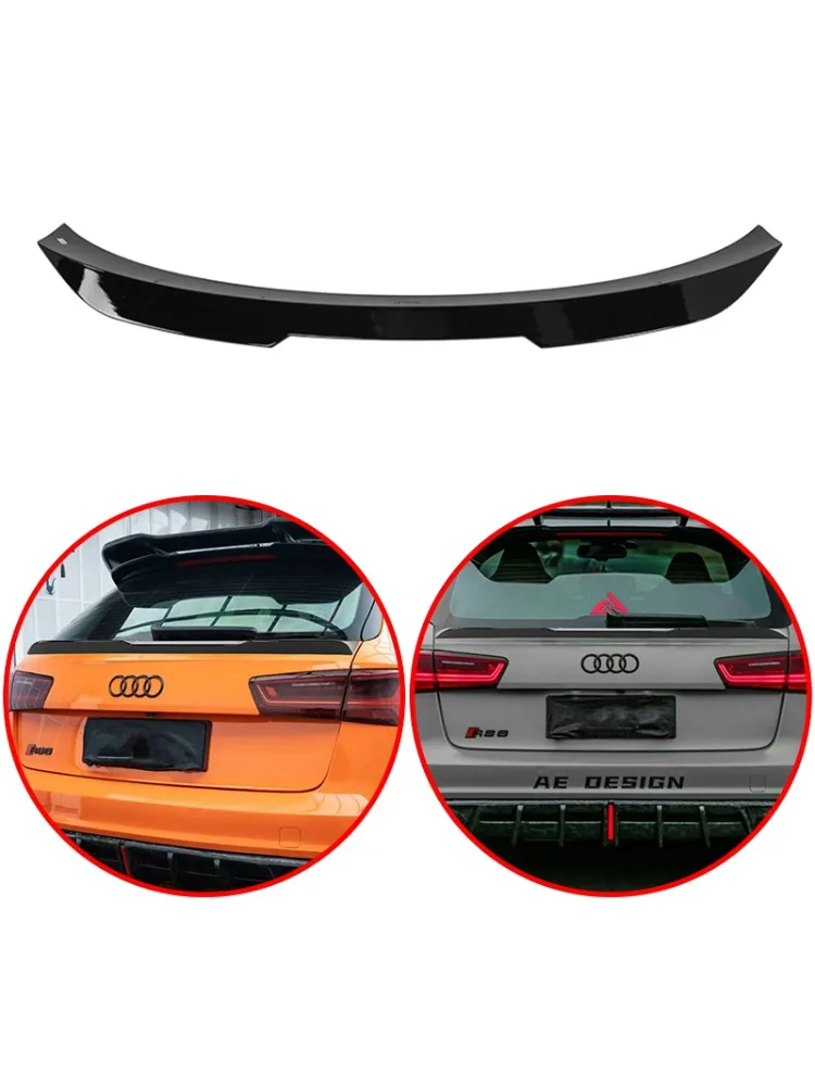 Pour Audi A6 RS6 4G C7 Avant 2011 à 2018 Style de ligne de sport haute qualité ABS voiture arrière mi becquet aile lèvre corps Kit noir brillant