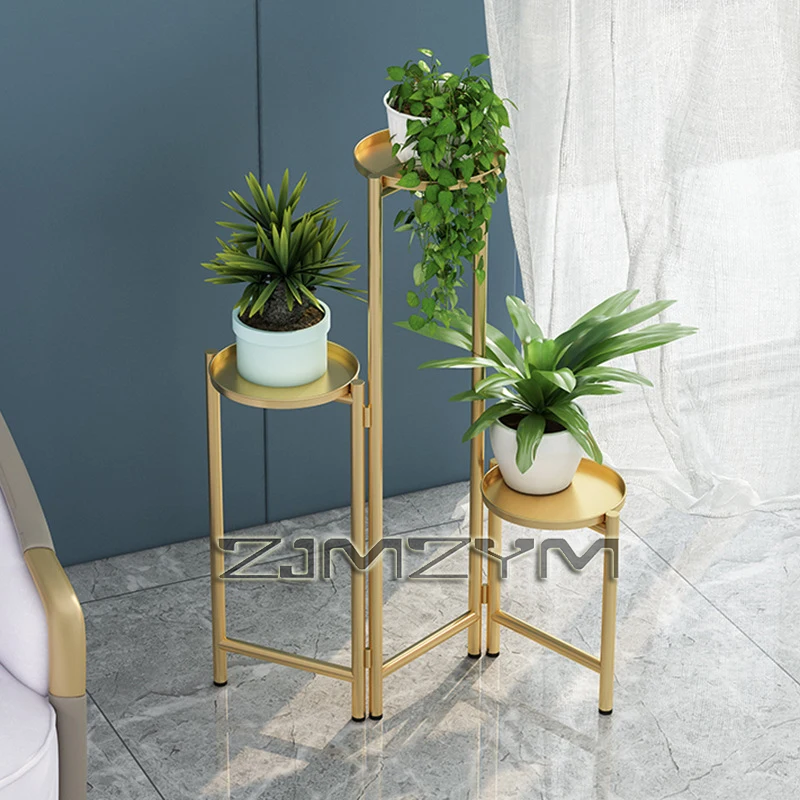 Light Luxury Nordic Multi-layer Foldable Plant Rack Folding Flower Stand Home Decor Drop-off Flower Pot Holder Plant Stands