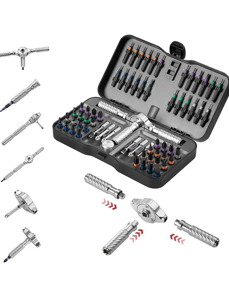 AliExpress vman VMAN-Precision Magnetic Ratchet Screwdriver Set Detachable T-Handle Magnetic Fix Furniture, Electronics and Bicycle 30/40/66in 1