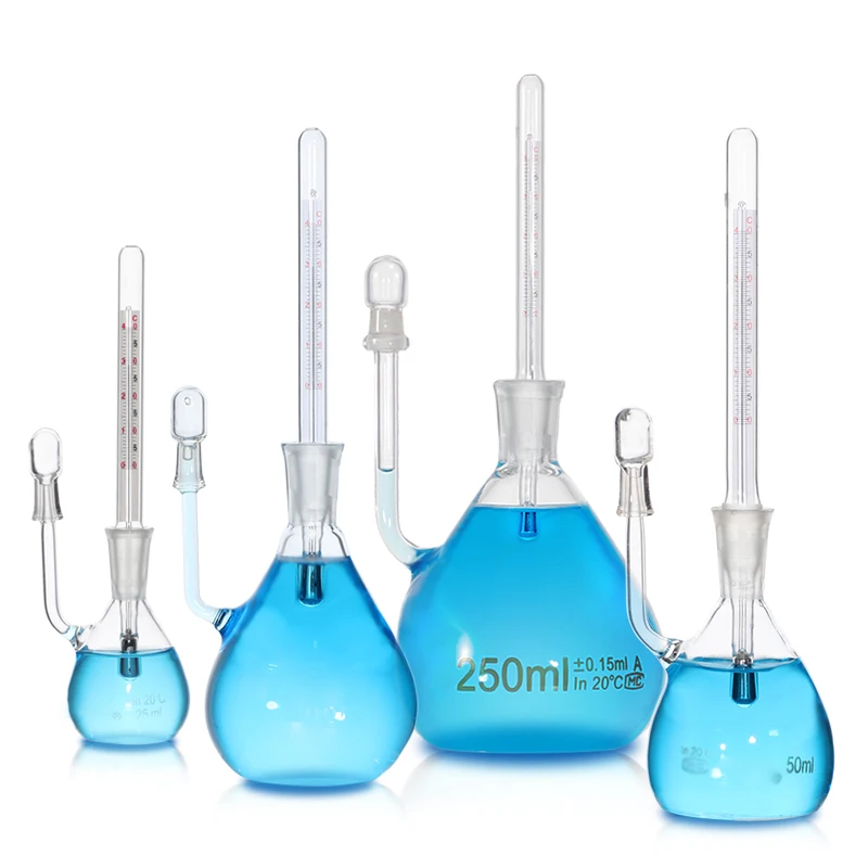 

Glass density bottle comes with thermometer pycnometer 5ml 10ml 25ml 50ml 100ml 250ml laboratory consumables