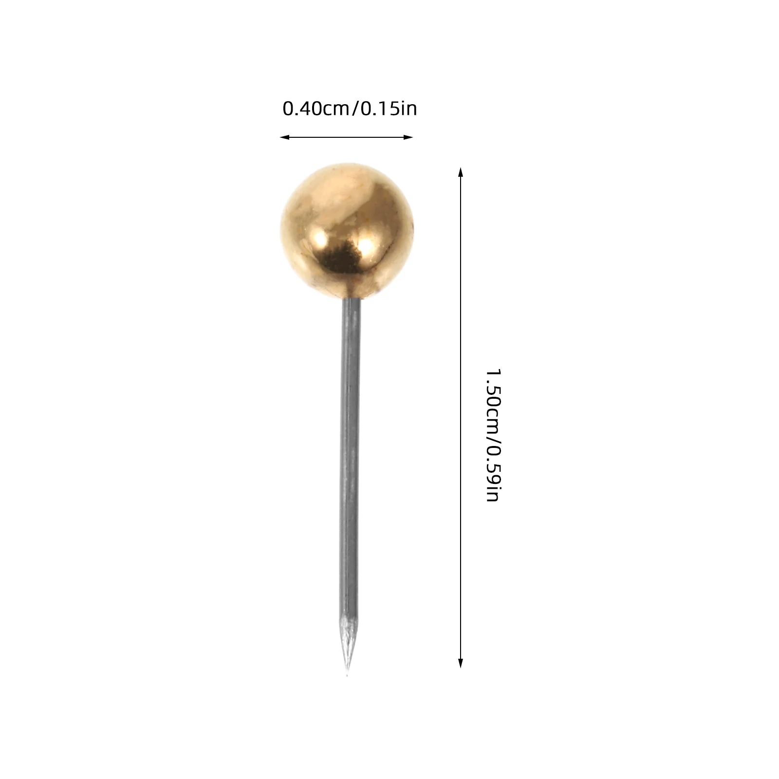 400 STKS Ronde Kop Kaart Vlag Push Kaart Kopspijkers Metaal Vaste Plastic Ronde Bal Naald Kurk voor School Home Office (Gouden)